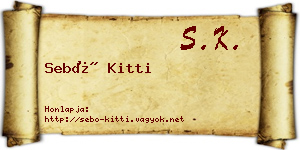 Sebő Kitti névjegykártya